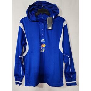 Adidas Kansas Jayhawks men's small hoodie mesh sweater NWT